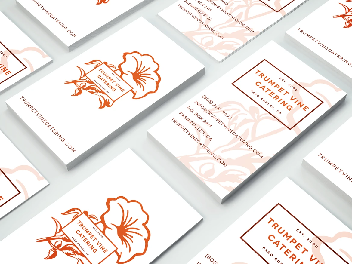 Trumpet Vine Catering business cards
