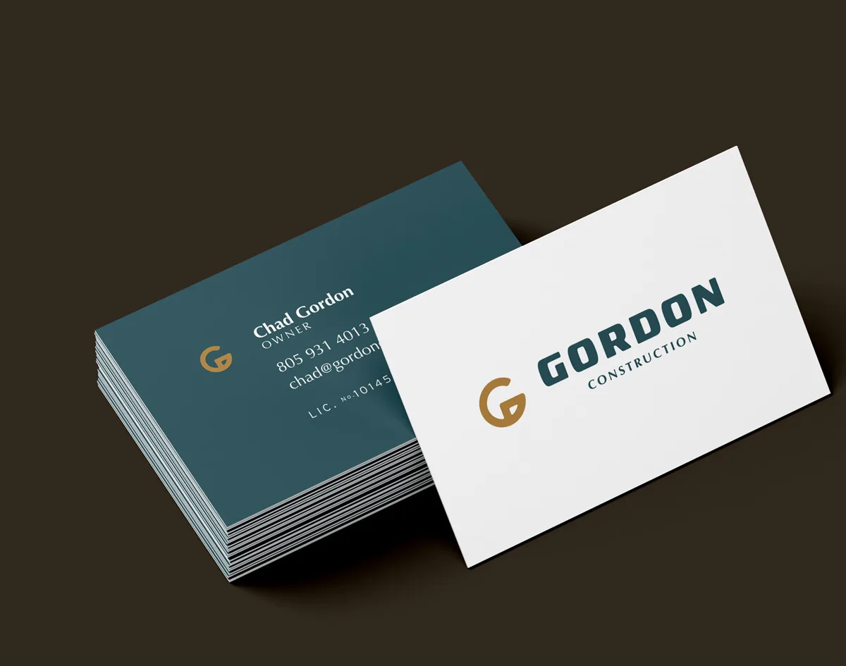 Gordon Construction business cards