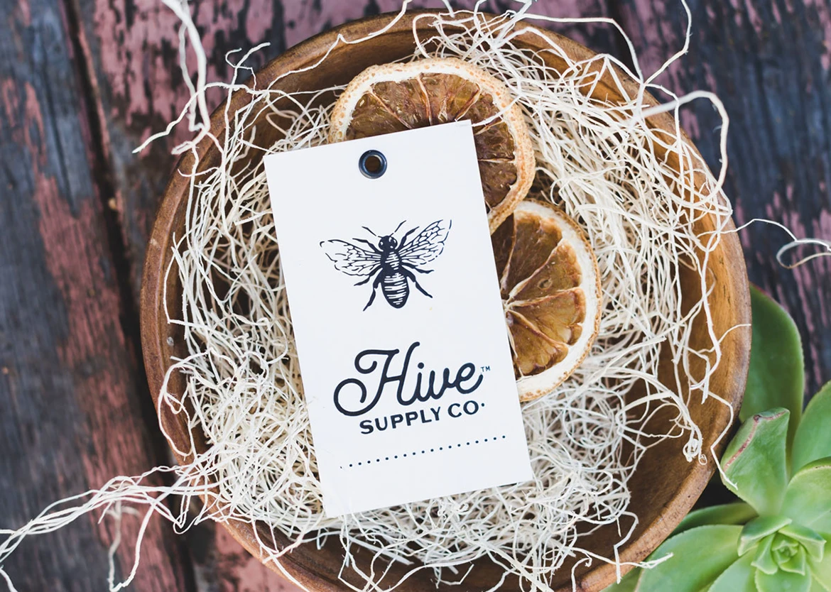 Hive Supply Co hangtags